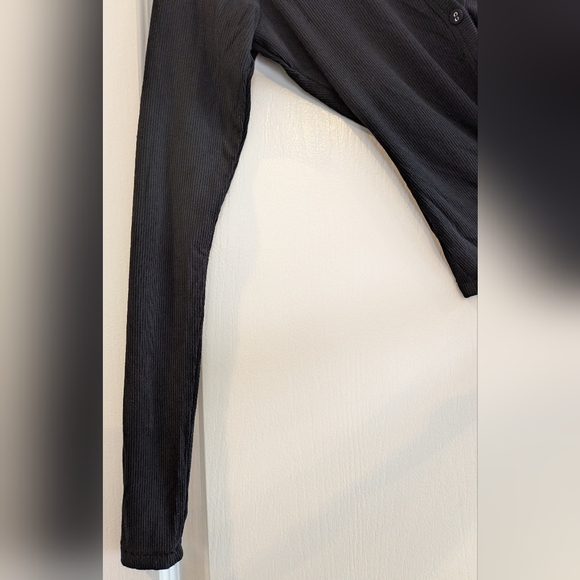 SKIMS Soft Lounge Ribbed Modal Cardigan Onyx Black Stretchy Casual Size XXS - Picture 8 of 15